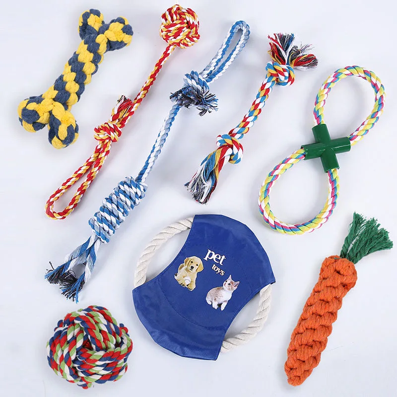 Pet Dog Puppy Chew Rope Knot Toys Clean Teeth Durable Braided Bone Rope Pet Molar Toy Pet Supplies